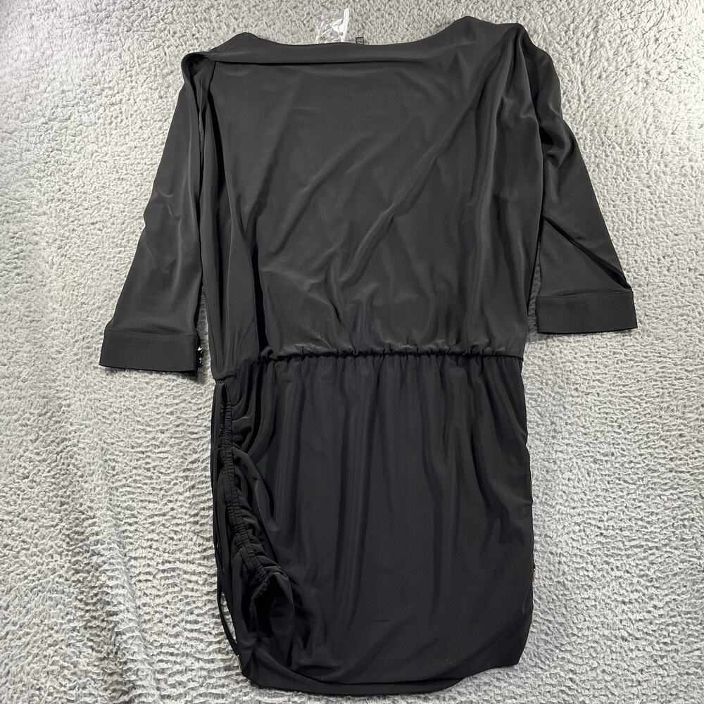 White House Black Market Black Dolman Sleeve Blouson Ruched Dress Large L NWT - Picture 9 of 9